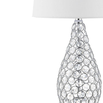 Lily 22.25" Midcentury Modern Iron LED Table Lamp with USB Charging Port - JONATHAN Y